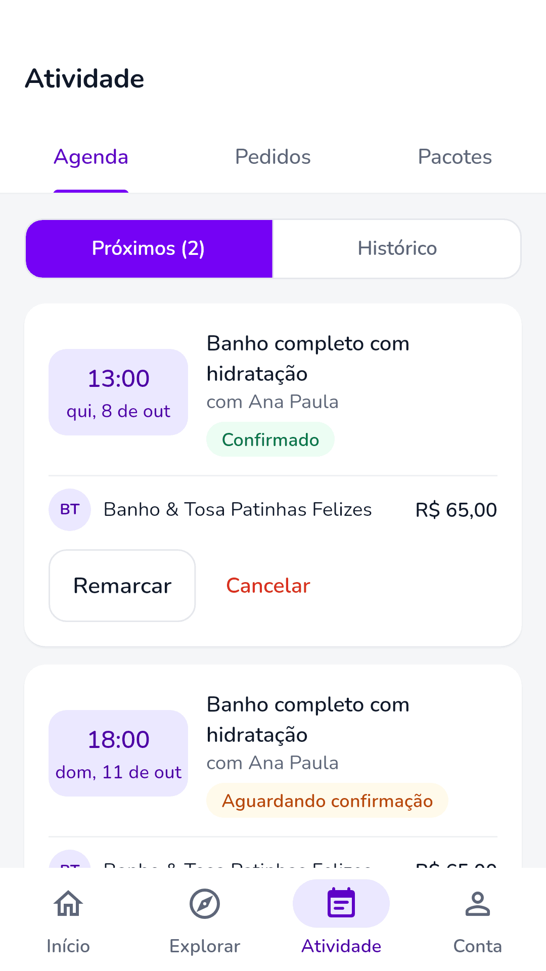 App Pette do tutor: atividade